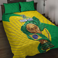 Personalized Brazil Football 2026 Quilt Bed Set Born for Glory Let Champions Rise