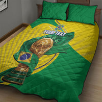 Personalized Brazil Football 2026 Quilt Bed Set Born for Glory Let Champions Rise