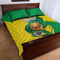 Personalized Brazil Football 2026 Quilt Bed Set Born for Glory Let Champions Rise