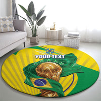 Personalized Brazil Football 2026 Round Carpet Born for Glory Let Champions Rise