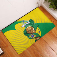 Personalized Brazil Football 2026 Rubber Doormat Born for Glory Let Champions Rise