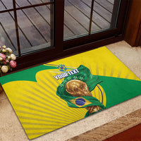 Personalized Brazil Football 2026 Rubber Doormat Born for Glory Let Champions Rise