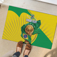 Personalized Brazil Football 2026 Rubber Doormat Born for Glory Let Champions Rise