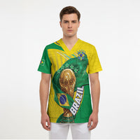 Personalized Brazil Football 2026 Scrub Top Born for Glory Let Champions Rise