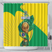Personalized Brazil Football 2026 Shower Curtain Born for Glory Let Champions Rise
