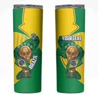 Personalized Brazil Football 2026 Skinny Tumbler Born for Glory Let Champions Rise
