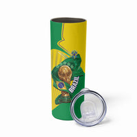 Personalized Brazil Football 2026 Skinny Tumbler Born for Glory Let Champions Rise