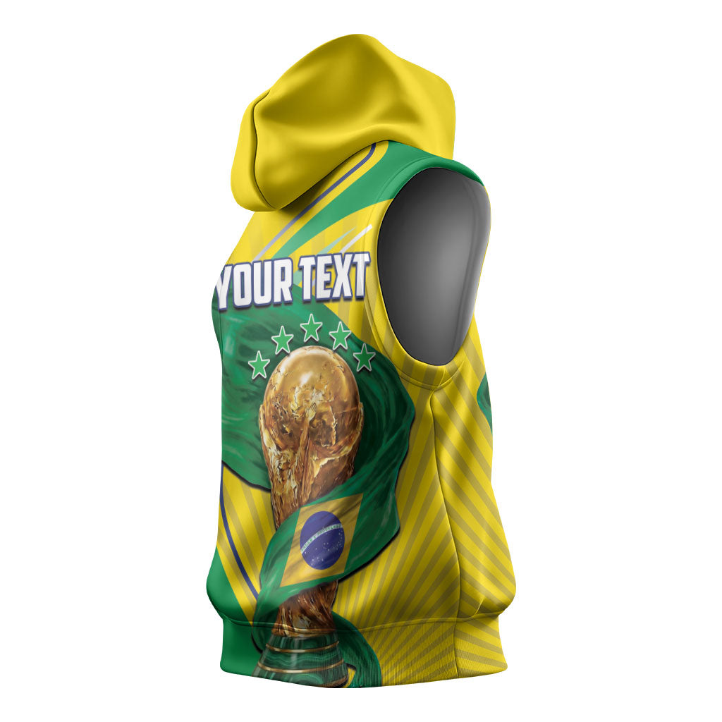 Personalized Brazil Football 2026 Sleeveless Hoodie Born for Glory Let Champions Rise
