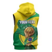 Personalized Brazil Football 2026 Sleeveless Zip Hoodie Born for Glory Let Champions Rise