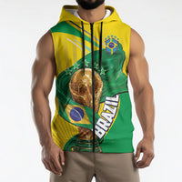 Personalized Brazil Football 2026 Sleeveless Zip Hoodie Born for Glory Let Champions Rise