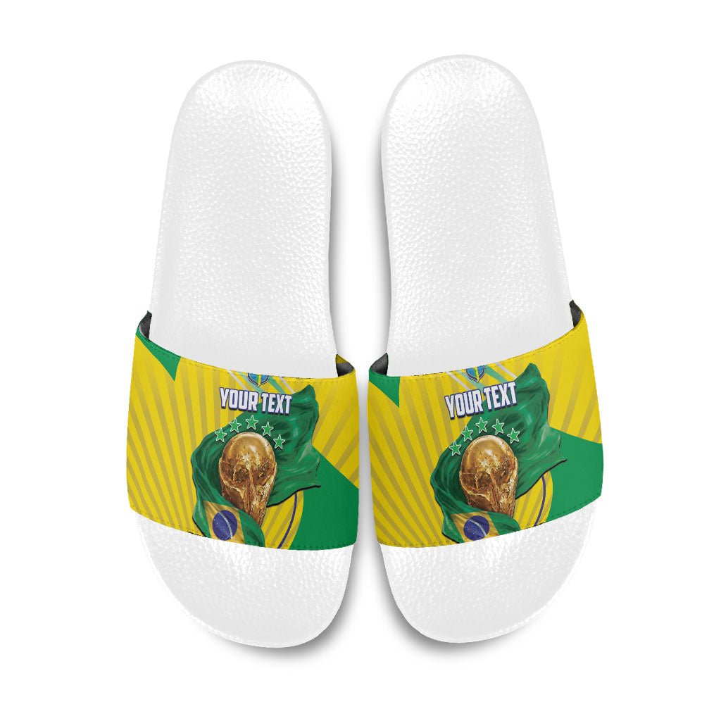 Personalized Brazil Football 2026 Slide Sandals Born for Glory Let Champions Rise