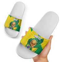 Personalized Brazil Football 2026 Slide Sandals Born for Glory Let Champions Rise