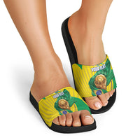Personalized Brazil Football 2026 Slide Sandals Born for Glory Let Champions Rise