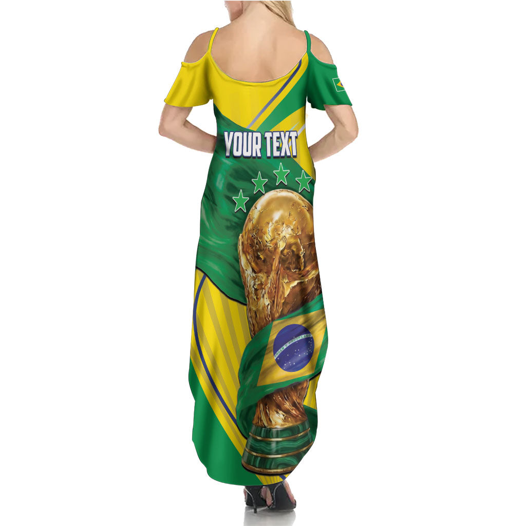 Personalized Brazil Football 2026 Summer Maxi Dress Born for Glory Let Champions Rise