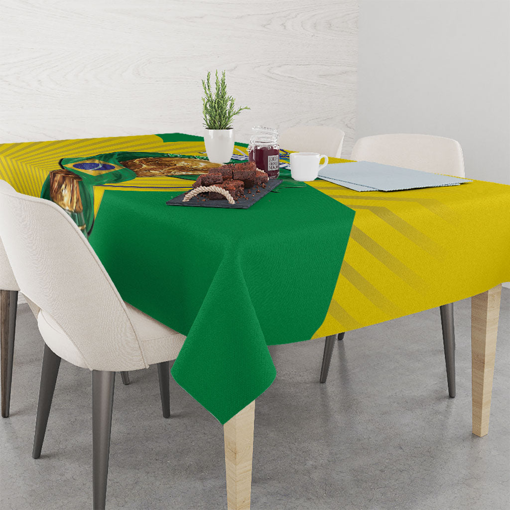 Personalized Brazil Football 2026 Tablecloth Born for Glory Let Champions Rise