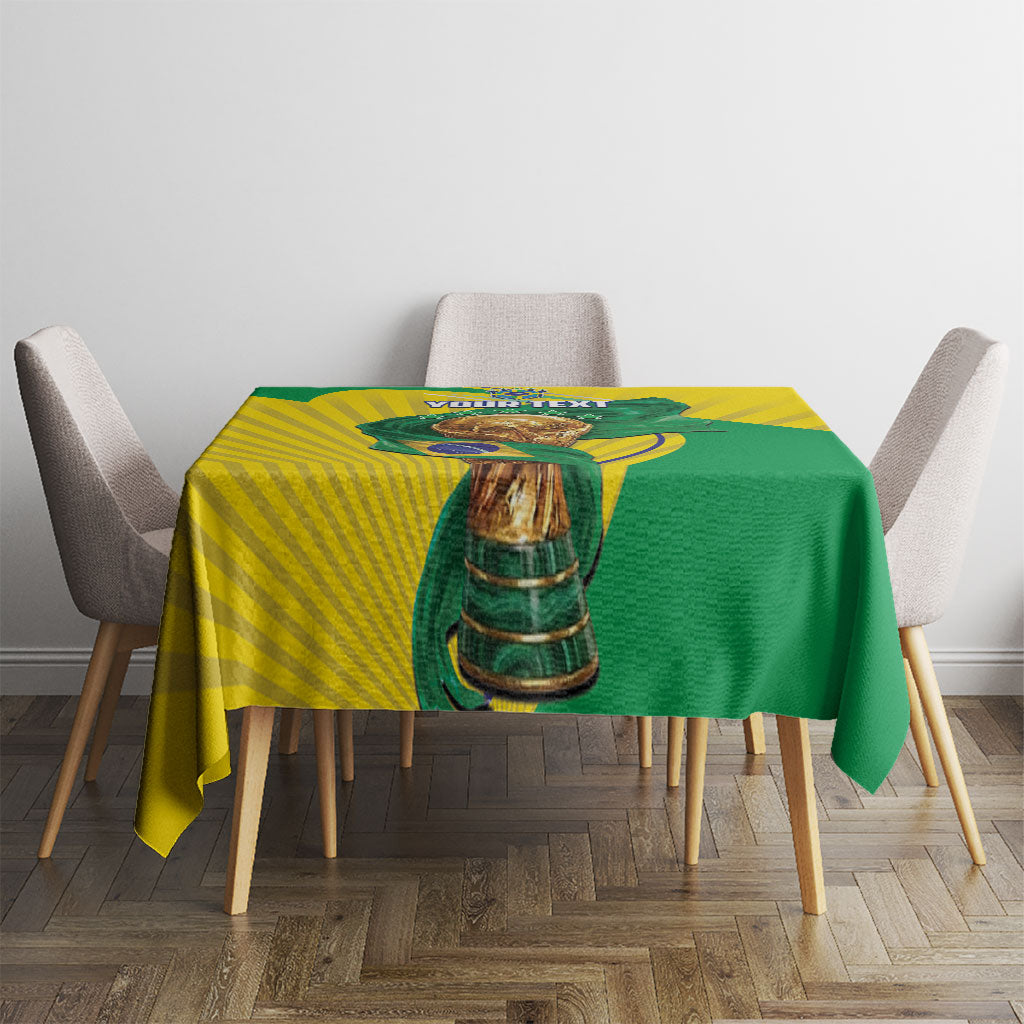 Personalized Brazil Football 2026 Tablecloth Born for Glory Let Champions Rise
