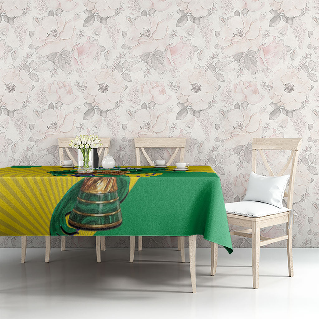 Personalized Brazil Football 2026 Tablecloth Born for Glory Let Champions Rise