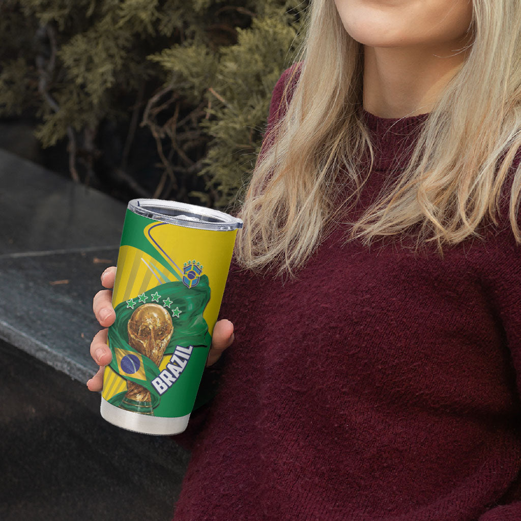 Personalized Brazil Football 2026 Tumbler Cup Born for Glory Let Champions Rise