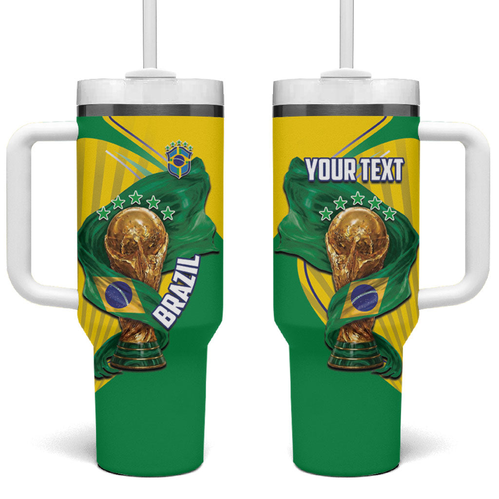 Personalized Brazil Football 2026 Tumbler With Handle Born for Glory Let Champions Rise