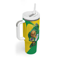 Personalized Brazil Football 2026 Tumbler With Handle Born for Glory Let Champions Rise