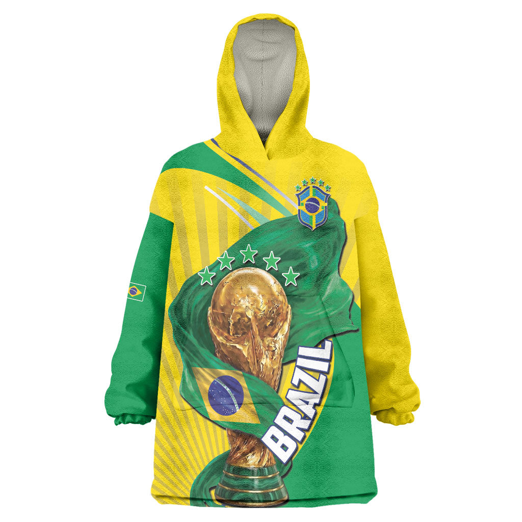 Personalized Brazil Football 2026 Wearable Blanket Hoodie Born for Glory Let Champions Rise