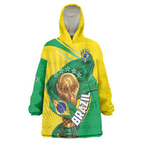 Personalized Brazil Football 2026 Wearable Blanket Hoodie Born for Glory Let Champions Rise