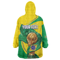 Personalized Brazil Football 2026 Wearable Blanket Hoodie Born for Glory Let Champions Rise