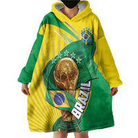Personalized Brazil Football 2026 Wearable Blanket Hoodie Born for Glory Let Champions Rise