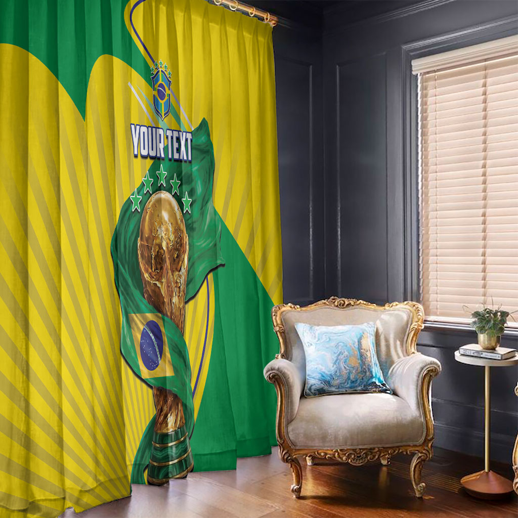 Personalized Brazil Football 2026 Window Curtain Born for Glory Let Champions Rise