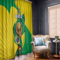 Personalized Brazil Football 2026 Window Curtain Born for Glory Let Champions Rise
