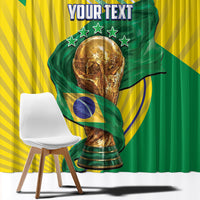 Personalized Brazil Football 2026 Window Curtain Born for Glory Let Champions Rise