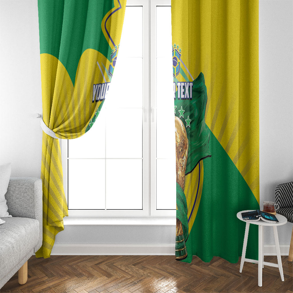 Personalized Brazil Football 2026 Window Curtain Born for Glory Let Champions Rise