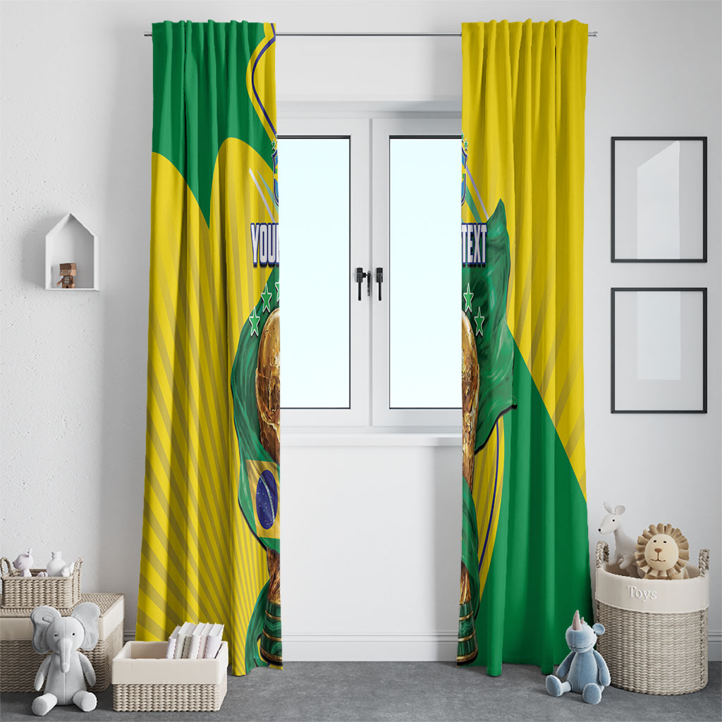 Personalized Brazil Football 2026 Window Curtain Born for Glory Let Champions Rise