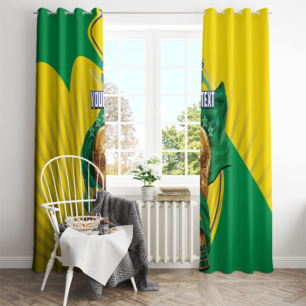 Personalized Brazil Football 2026 Window Curtain Born for Glory Let Champions Rise