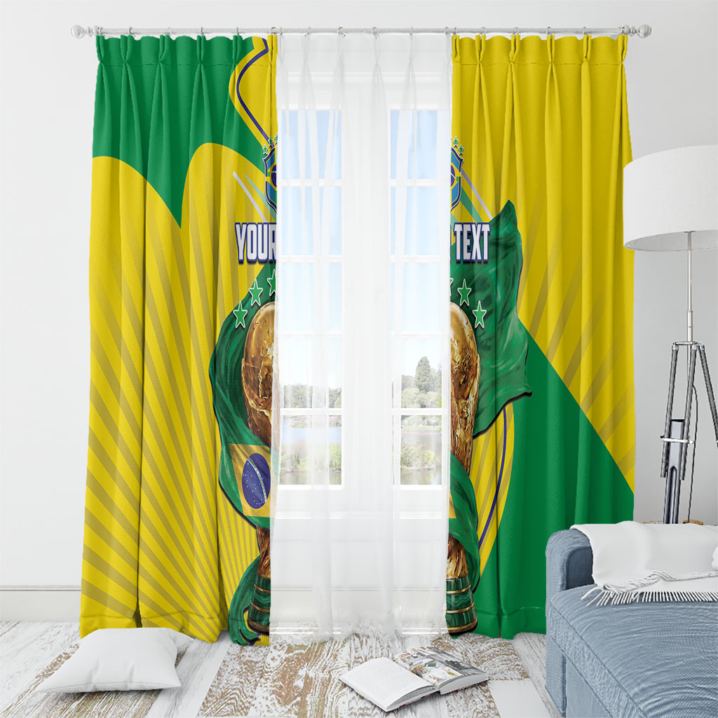 Personalized Brazil Football 2026 Window Curtain Born for Glory Let Champions Rise