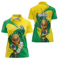 Personalized Brazil Football 2026 Women Polo Shirt Born for Glory Let Champions Rise