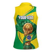 Personalized Brazil Football 2026 Women Sleeveless Polo Shirt Born for Glory Let Champions Rise