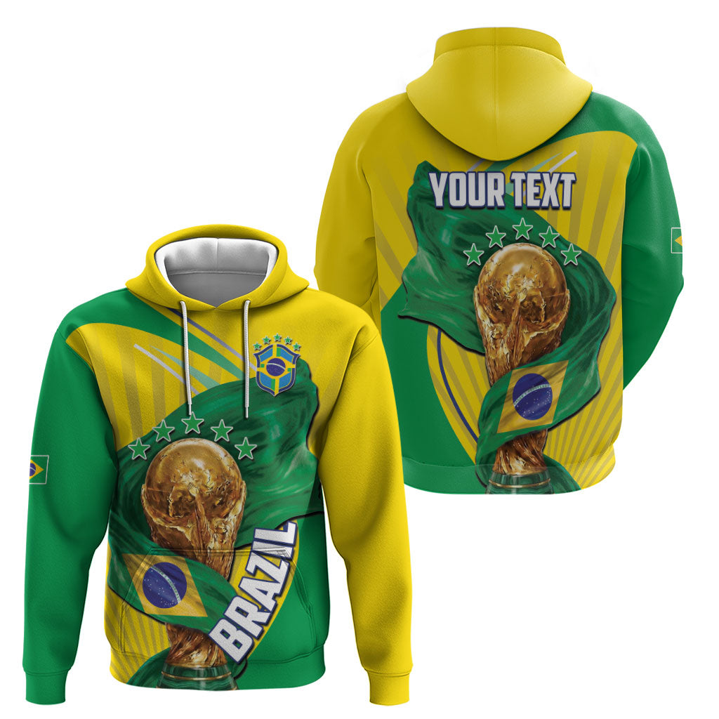 Personalized Brazil Football 2026 Zip Hoodie Born for Glory Let Champions Rise