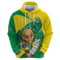Personalized Brazil Football 2026 Zip Hoodie Born for Glory Let Champions Rise