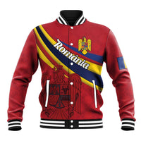 Personalized National Flag Of Romania Day Baseball Jacket Coat of arms