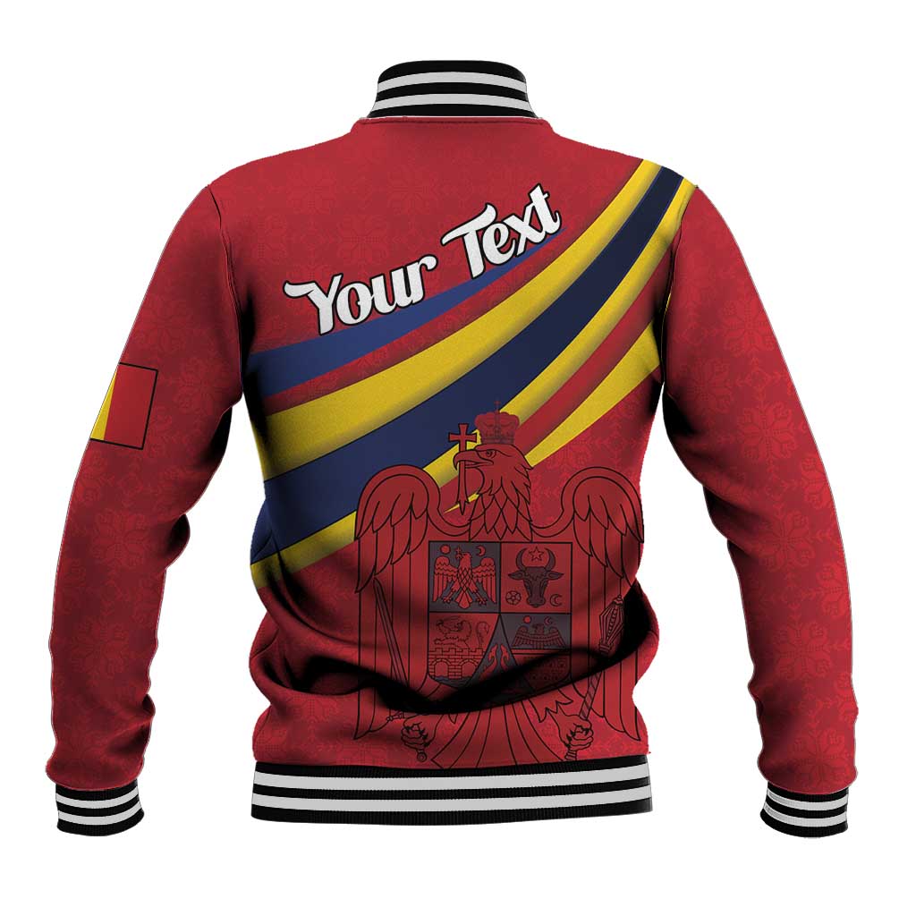 Personalized National Flag Of Romania Day Baseball Jacket Coat of arms