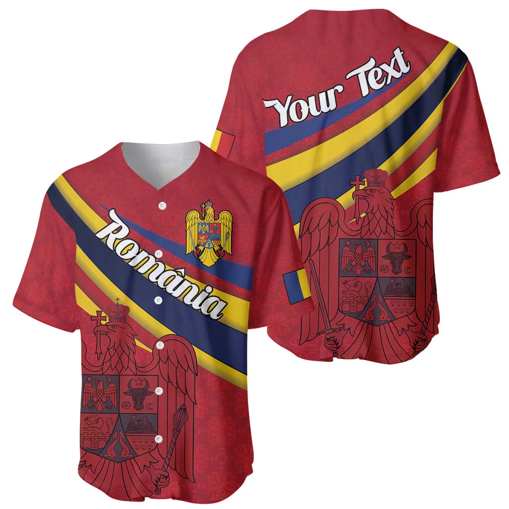 Personalized National Flag Of Romania Day Baseball Jersey Coat of arms