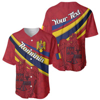 Personalized National Flag Of Romania Day Baseball Jersey Coat of arms