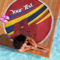 Personalized National Flag Of Romania Day Beach Blanket Coat of arms