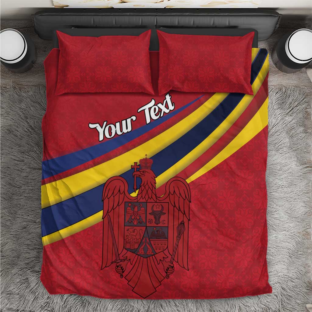 Personalized National Flag Of Romania Day Bedding Set Coat of arms