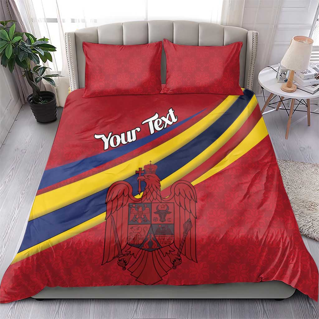 Personalized National Flag Of Romania Day Bedding Set Coat of arms