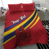 Personalized National Flag Of Romania Day Bedding Set Coat of arms