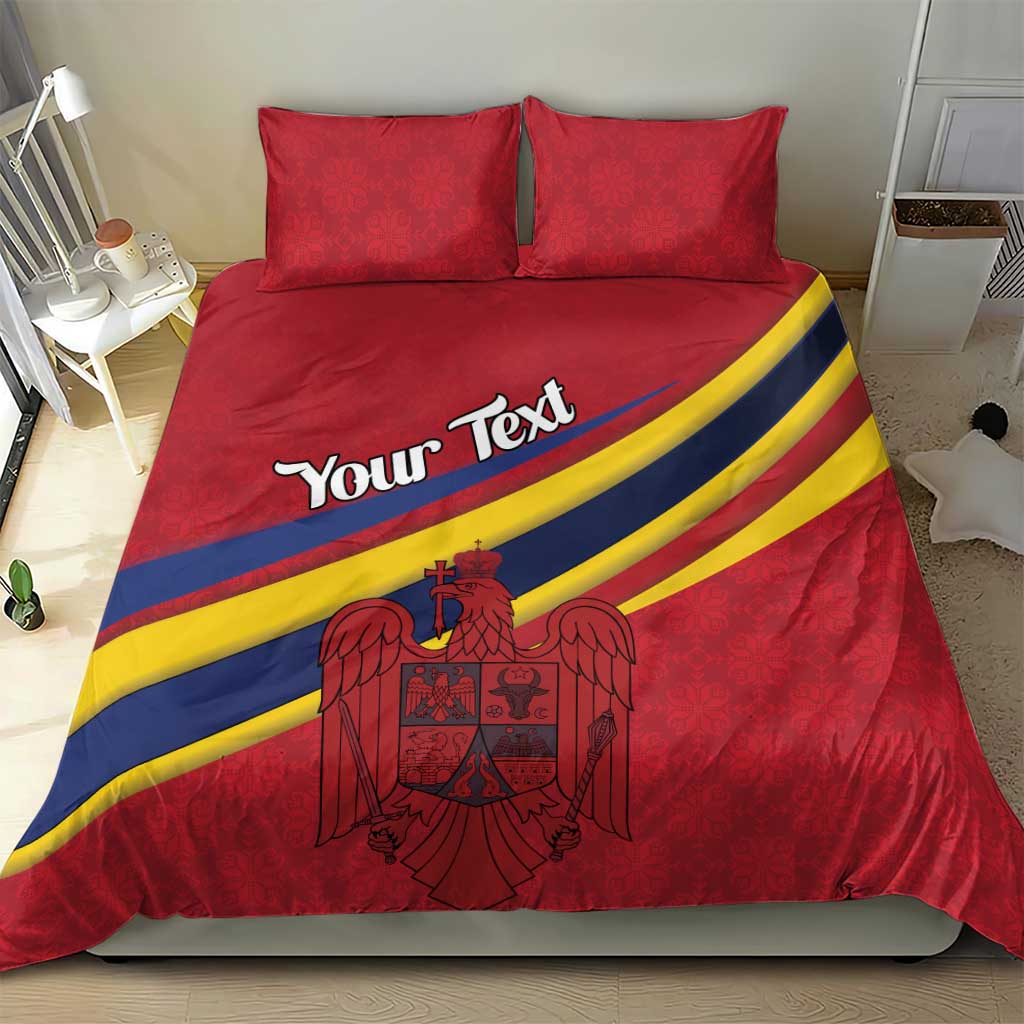Personalized National Flag Of Romania Day Bedding Set Coat of arms