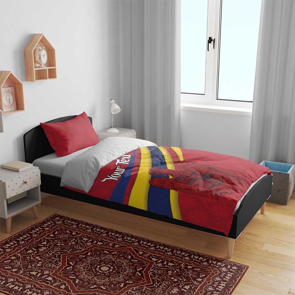 Personalized National Flag Of Romania Day Bedding Set Coat of arms