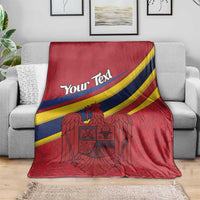 Personalized National Flag Of Romania Day Blanket Coat of arms